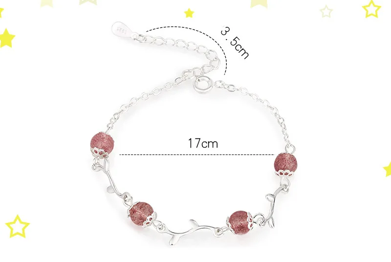 

YADA Gifts S925 Beautiful Sweet Strawberry Bracelets&Bangles For Women Lady Bracelets Charm Friendship Crystal Bracelet BT200123