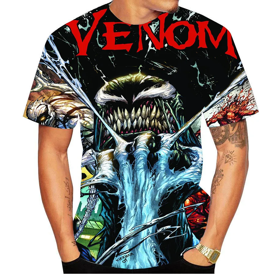 

Venom 3D Graphic Printed Short Sleeve Casual Funny T Shirt Size Xxs-5Xl