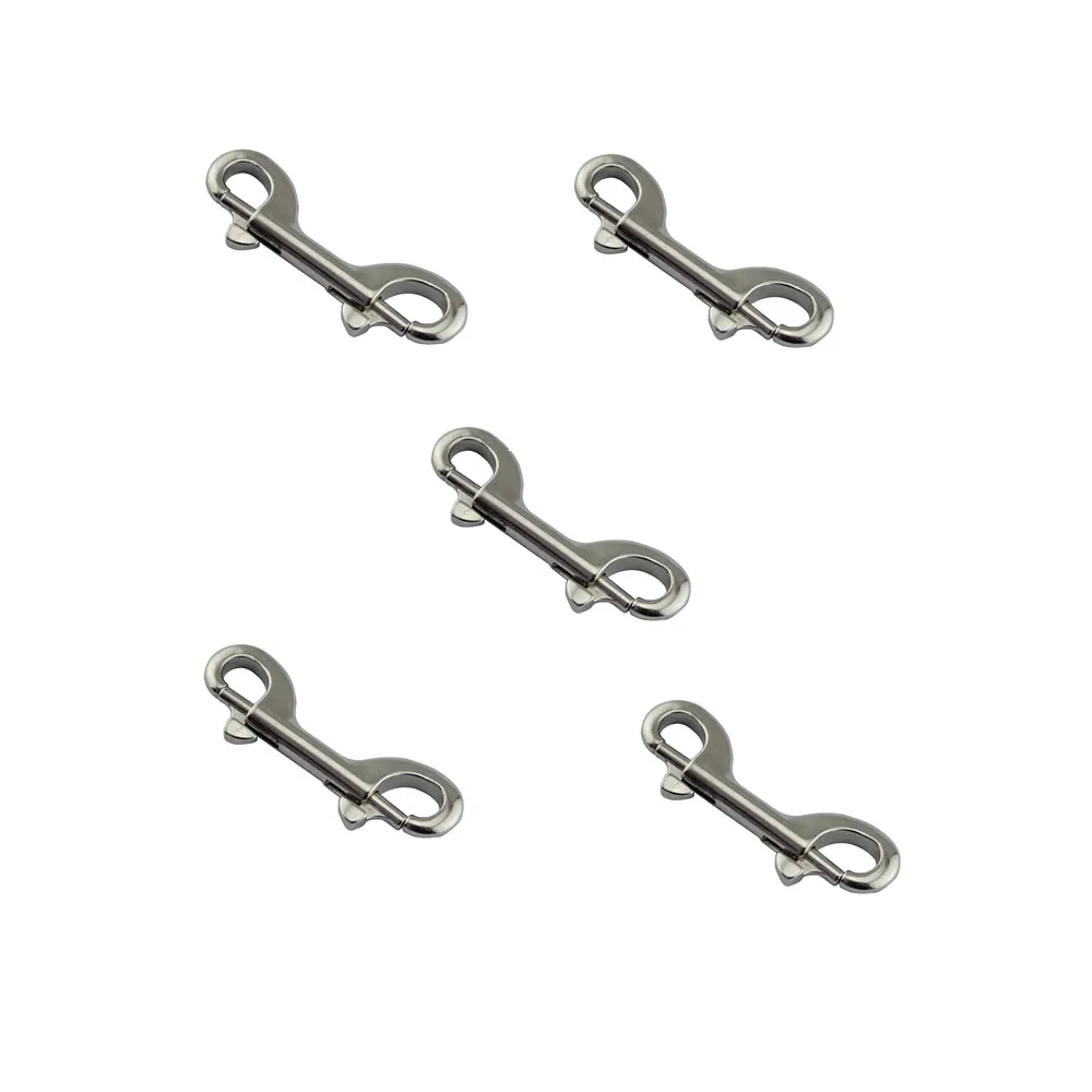 

5pcs/lot 316 Stainless Steel 90mm Double End Bolt Snap Hook Marine Grade Double Ended Snaps Diving Clips Key Ring & Pet Chains