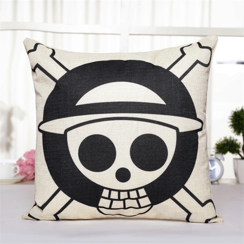Аниме цельный Чехол на подушку с принтом мультяшной обезьяны Д. Луффи льняная