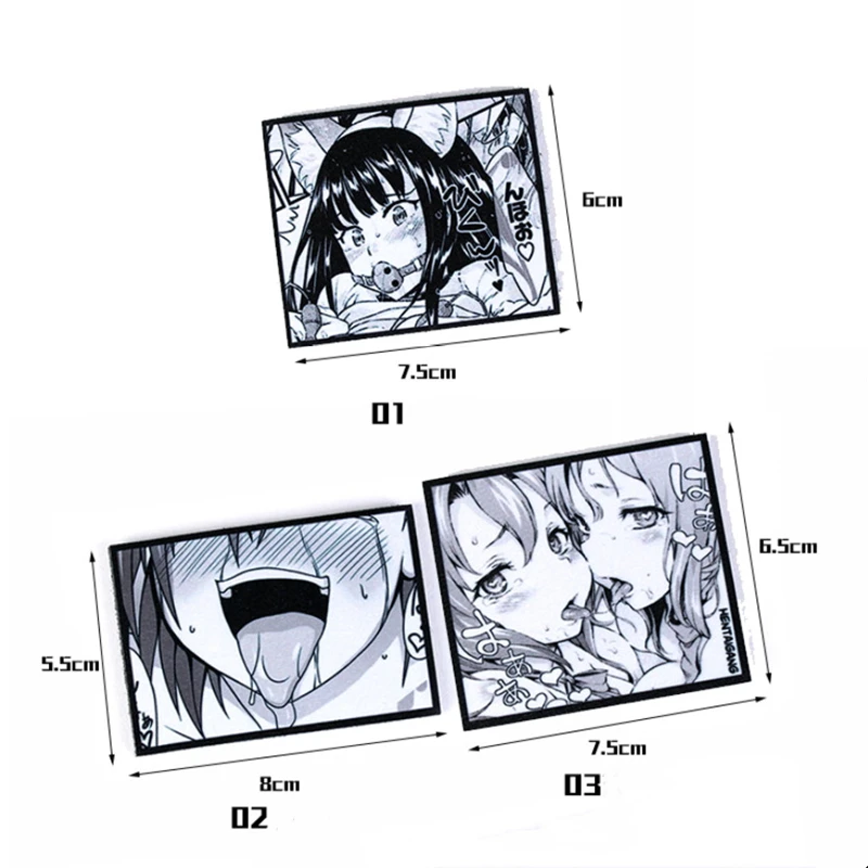 Квадратный элемент Японский комикс смайликов Сексуальная красивая девушка патч