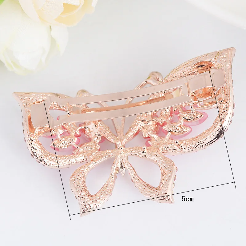 

New Korean Elegant Hairpins Hairgrips Crystal Rhinestone Butterfly Barrettes Hair Clips For Women Girls Hair Accessories