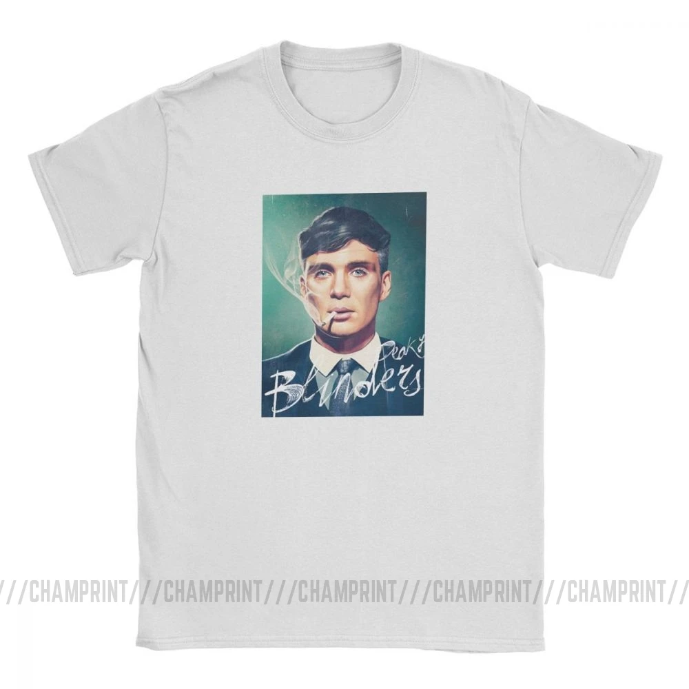 Мужские футболки Peaky Blinders Humor с коротким рукавом, футболки с круглым вырезом, одежда из хлопка, Оригинальная футболка - Цвет: Белый