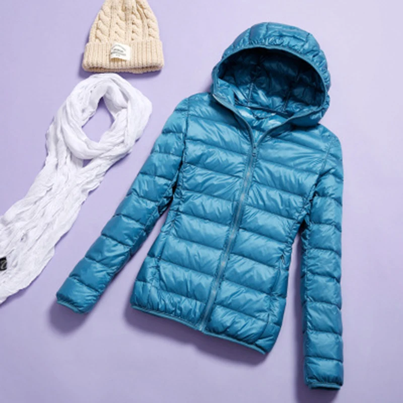 2019 осенне зимние женские куртки с капюшоном легкие ультратонкие Модные тонкие