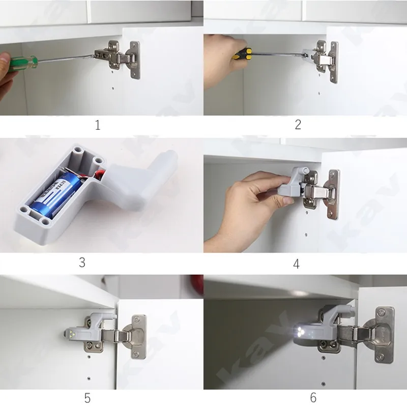 20/10Pcs LED Smart Touch Induction Under Cabinet Light Cupboard Inner Hinge Lamp Sensor Night for Closet Wardrobe | Лампы и освещение