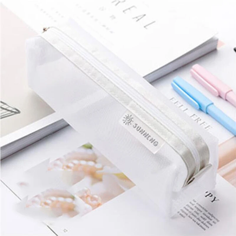 Милая прозрачная канцелярская сумка Студенческая сетчатая Простая