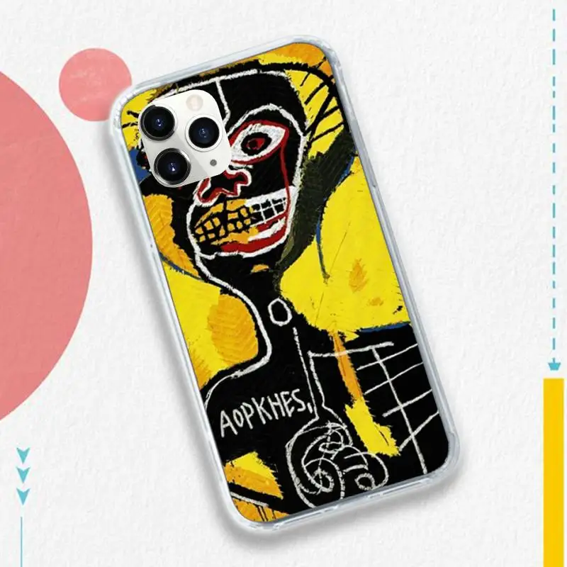 

Jean Michel Basquiat Graffiti Art Phone Case for iPhone 11 12 pro XS MAX 8 7 6 6S Plus X 5S SE 2020 XR