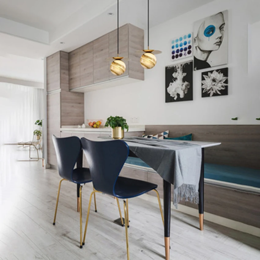 Скандинавские светодиодные подвесные светильники с изображением планеты