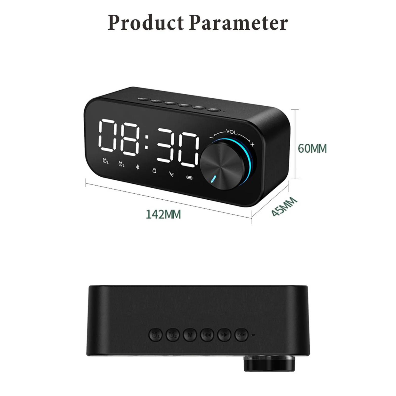 2022 Портативный беспроводной Bluetooth-совместимый динамик Настольный зеркальный