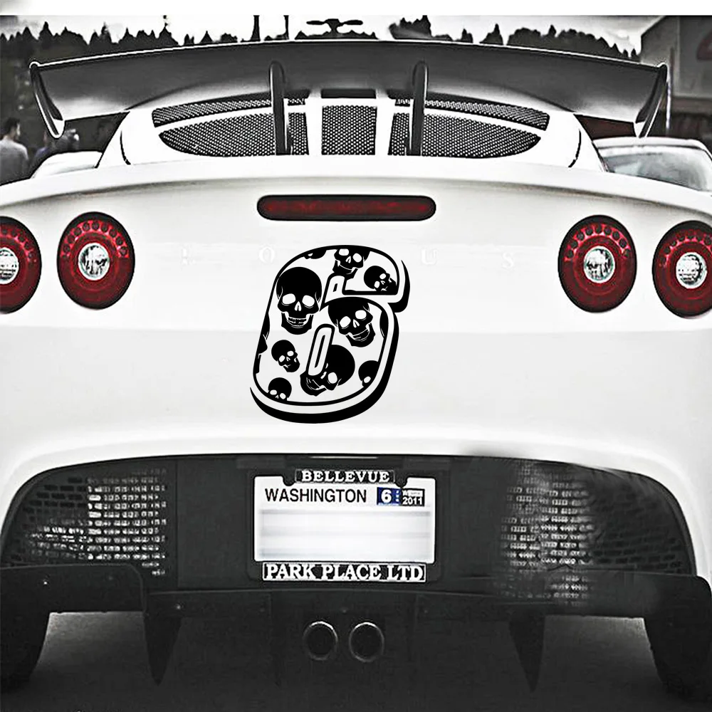 Творческий номер шесть Автомобильная наклейка с черепом смешные наклейки на