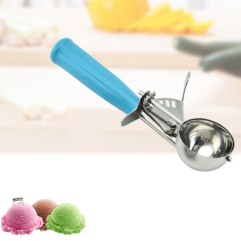 

Ложка для мороженого из нержавеющей стали 304, лоток для фруктов, ложка, шарик для мороженого с пластиковой ручкой, лоток с формой для биков ль...
