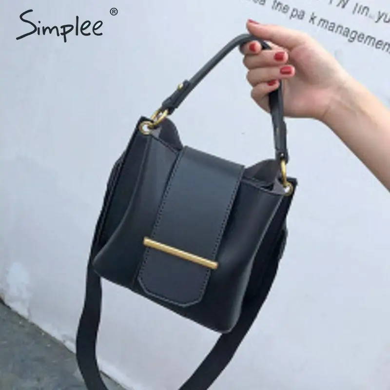 Simplee Сексуальная женская сумка через плечо модная однотонная из искусственной
