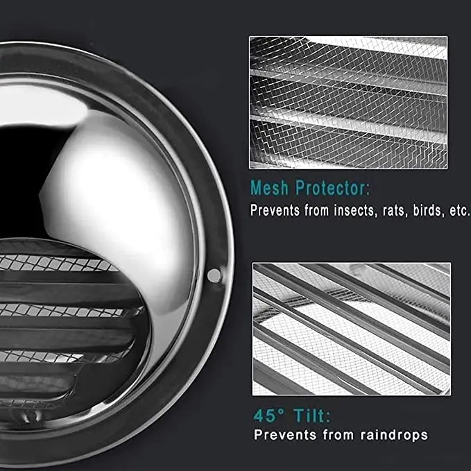 Вентиляционная решетка из нержавеющей стали 304 толстая круглая потолочная с