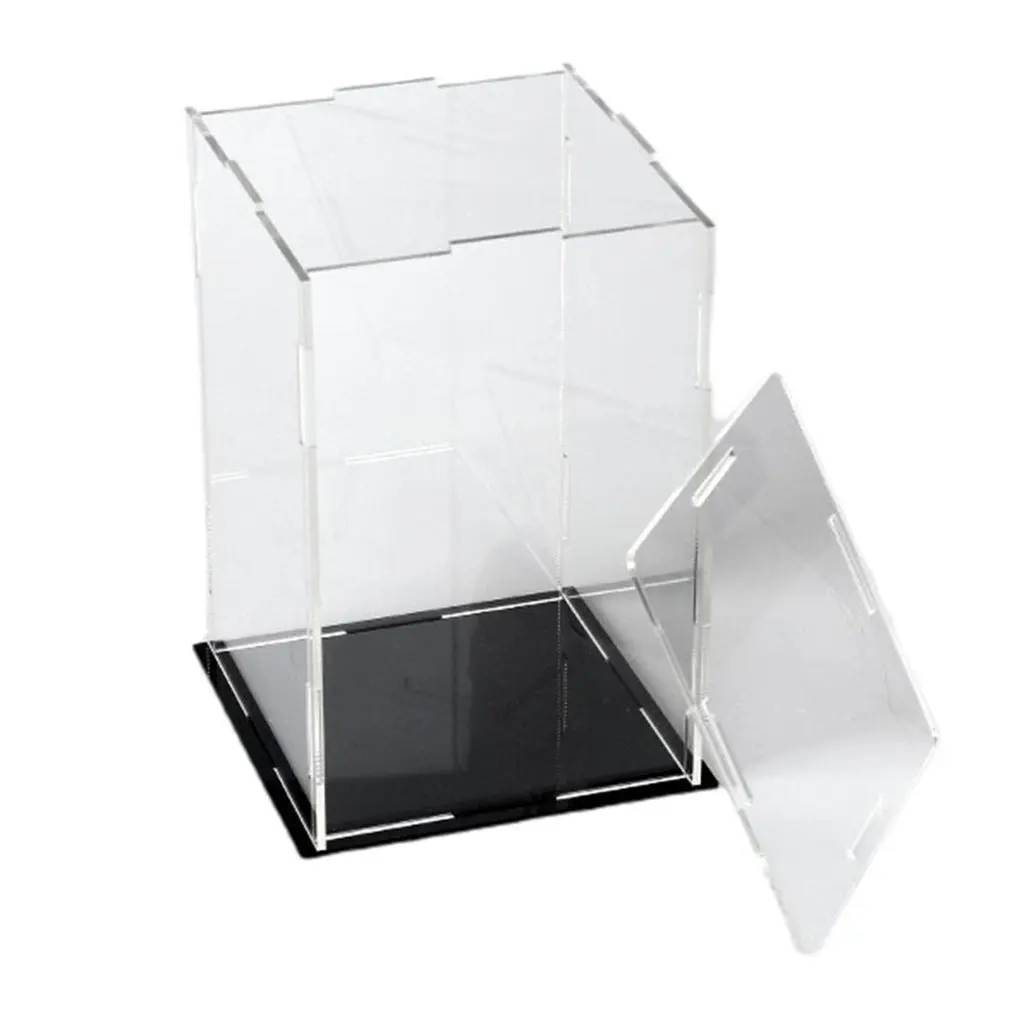 

2021 New Hot Sale! Clear Acrylic Display Case Black Base Dustproof Protection Model Toy Show Box With Black Base Display Case