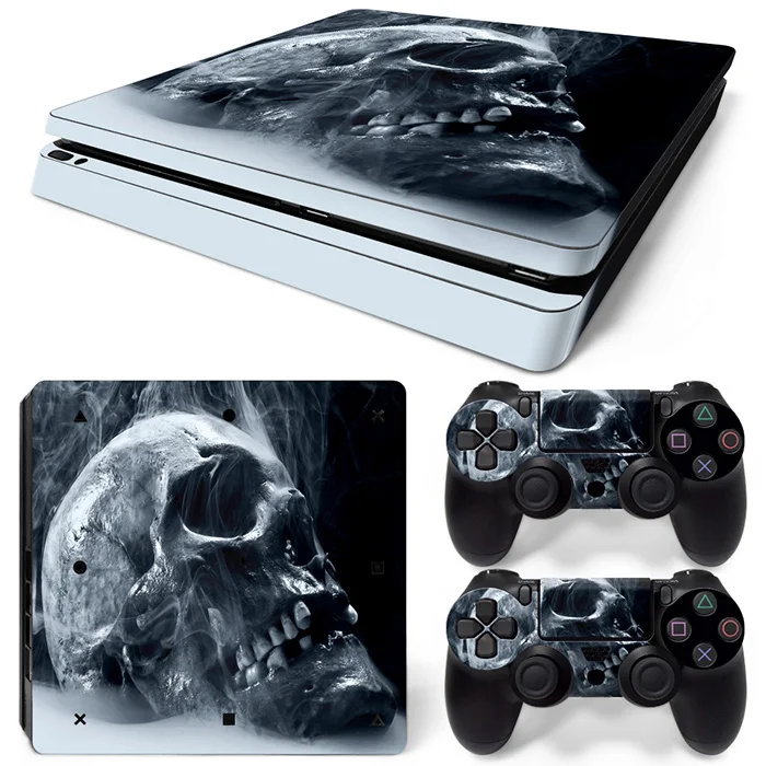 0141 Череп дизайн ПВХ кожи наклейка для PS4 Тонкий консоли и контроллеры стикер s для ps4 тонкий кожи стикер - Цвет: 0141