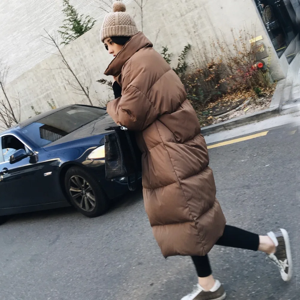 Свободное толстое хлопковое пуховое пальто винтажная двубортная одежда Женское