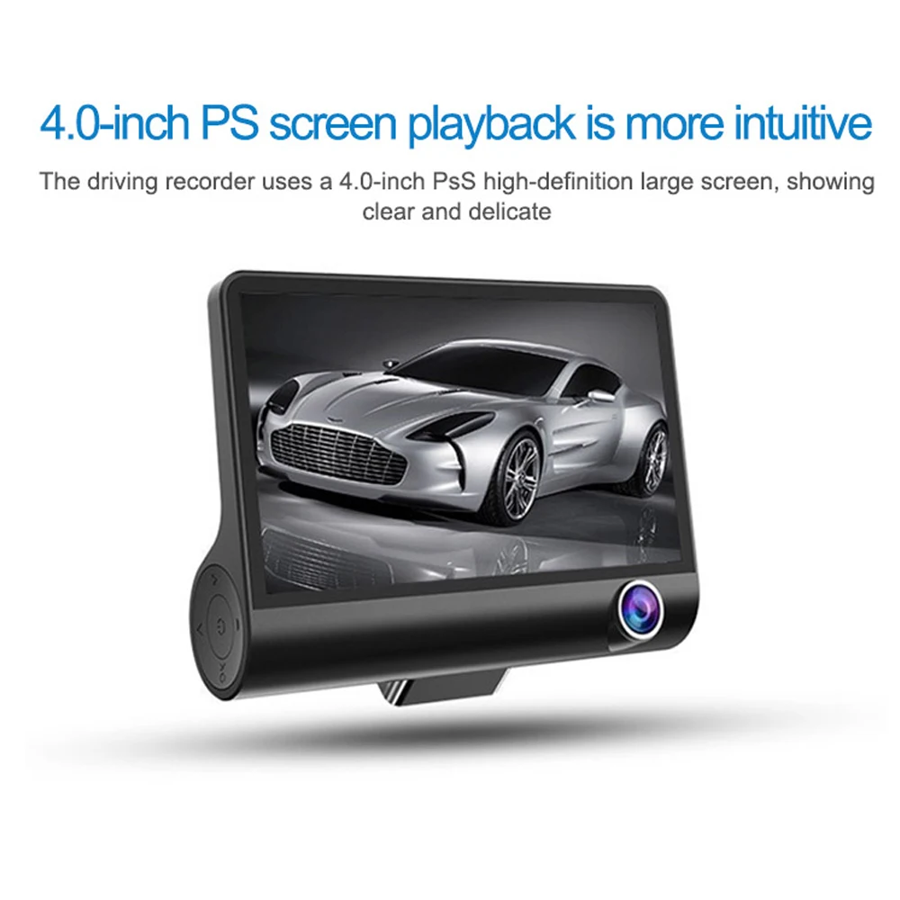 Видеорегистраторы для автомобилей Dashcam тремя объективами Камера заднего обзора