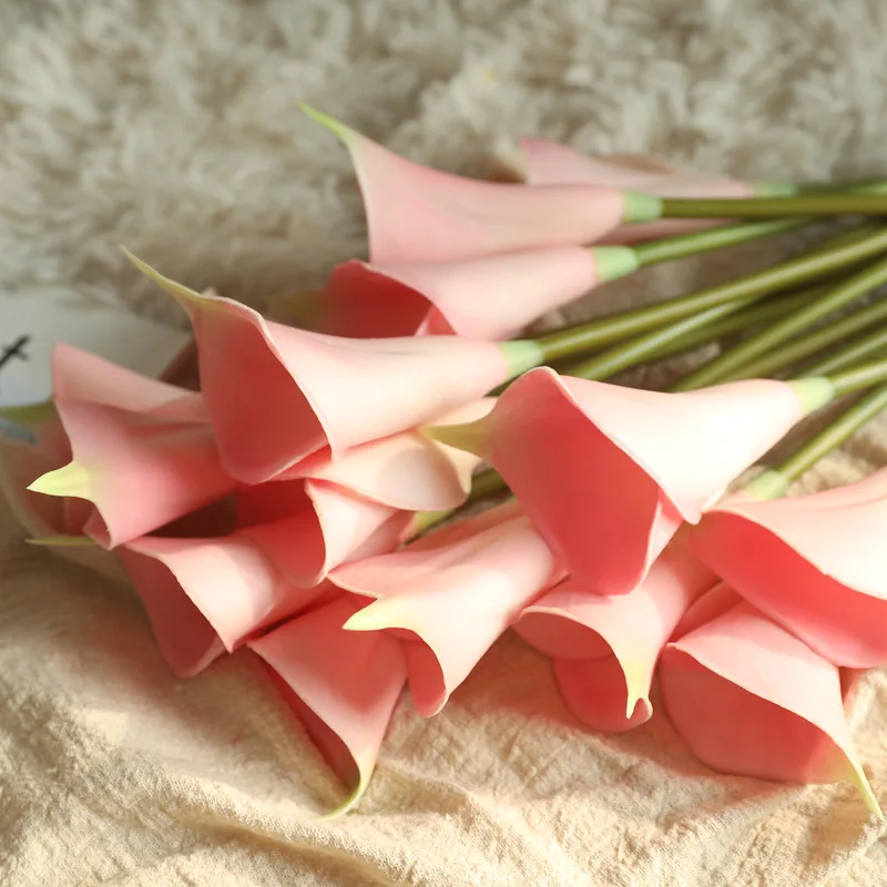 HVAYI 11PCS Artificial flowers PU Real Touch White Mini Calla Lily for Wedding Party Decoration Home decoration DIY bouquet | Дом и сад
