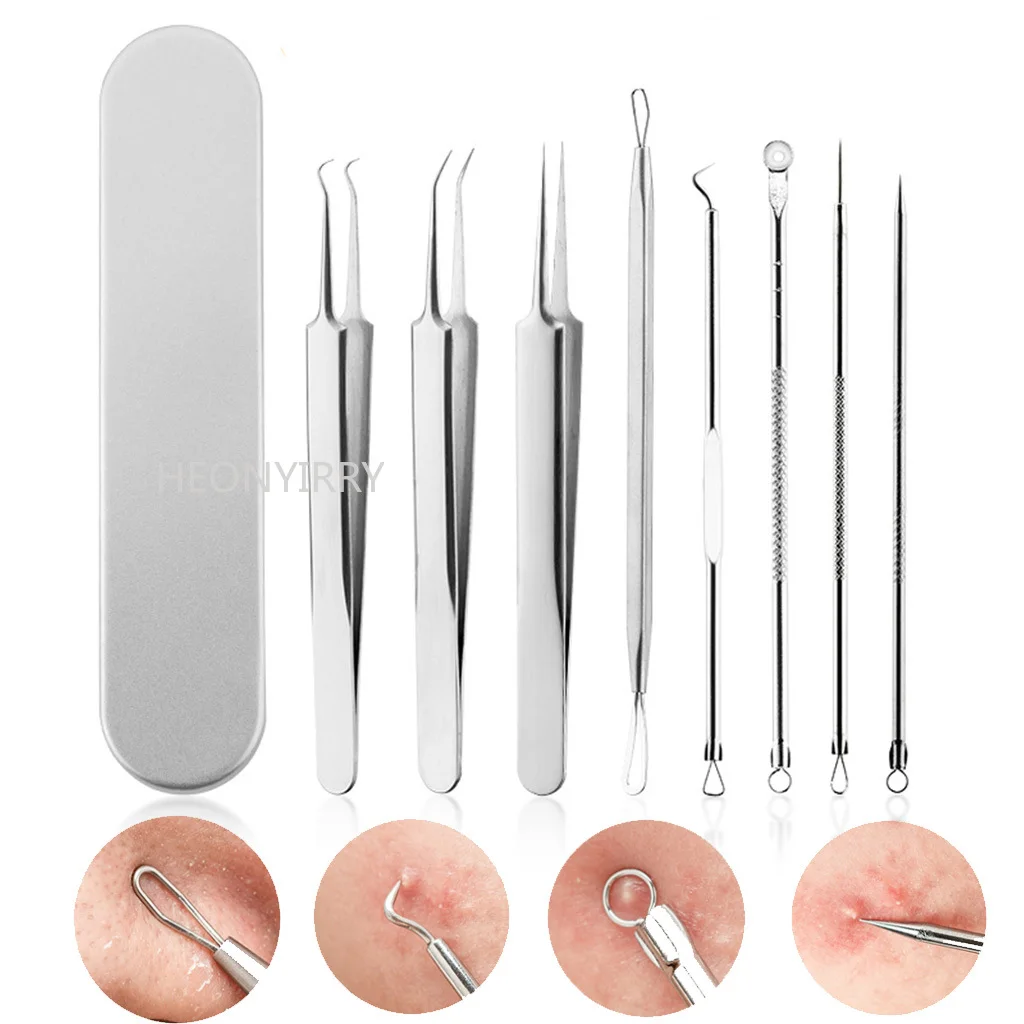 

Stainless Steel Acne Needle Set Acne Needle Blackhead Pimple Removing Needle Tweezers Beauty Needle