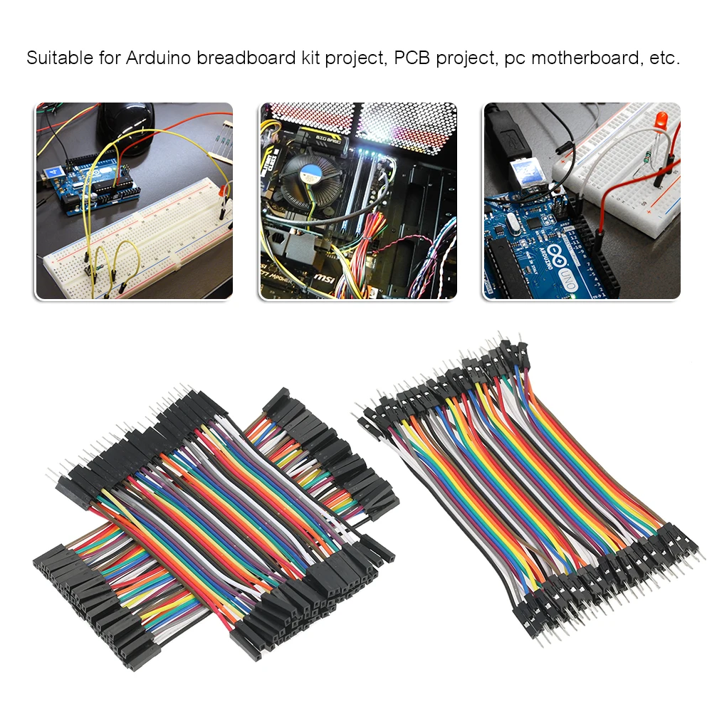 240 шт макетная Перемычка провода Разноцветные 80 Pin M/M+ 80 Pin M/F+ 80 Pin F/F(10 см/20 см) Ленточные кабели комплект