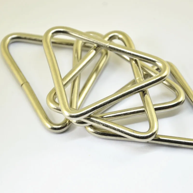 Металлическая Серебристая треугольная Пряжка 60 шт. ремень для сумки одно кольцо