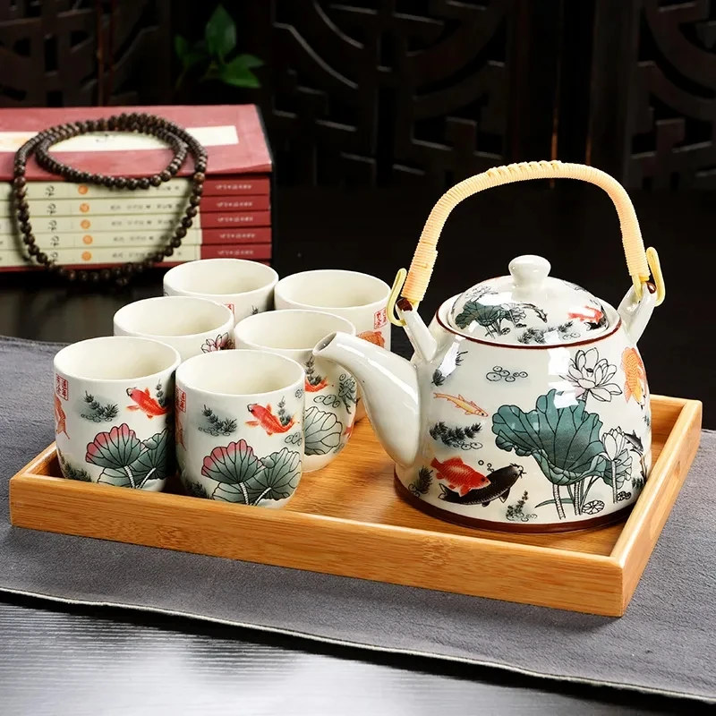 

Горячая Распродажа Yixing керамический чайный сервиз, чайный сервиз для отдыха на открытом воздухе, кемпинга, альпинизма, китайская чайная цер...