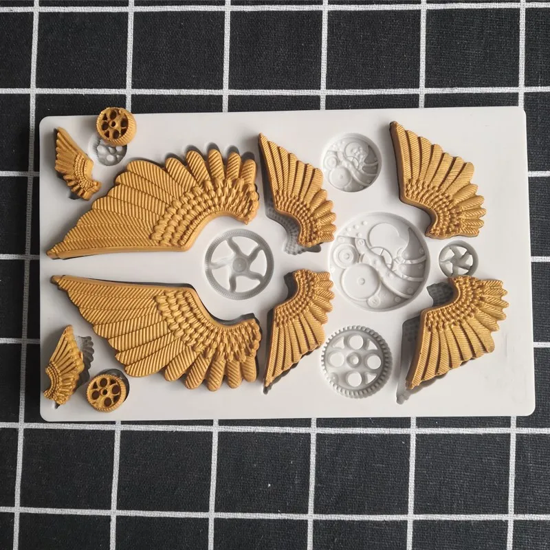 Новые 3D Крылья Ангела силиконовые помадные формы выпечки DIY шоколадные помадки