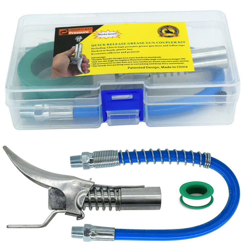 

Grease-Gun Coupler Quick Release Lock On Coupling 1/8\" NPT Locking Pliers Type High Pressure Grease Nozzle Set