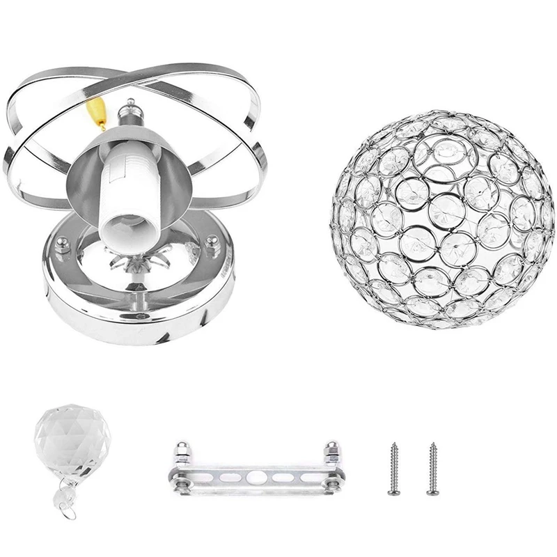 

New Modern Style Wall Lamp, Crystal Pendant Wall Lamp Bedroom Aisle Living Room Wall Lamp Holder E14 Socket (Bulb Not Included)