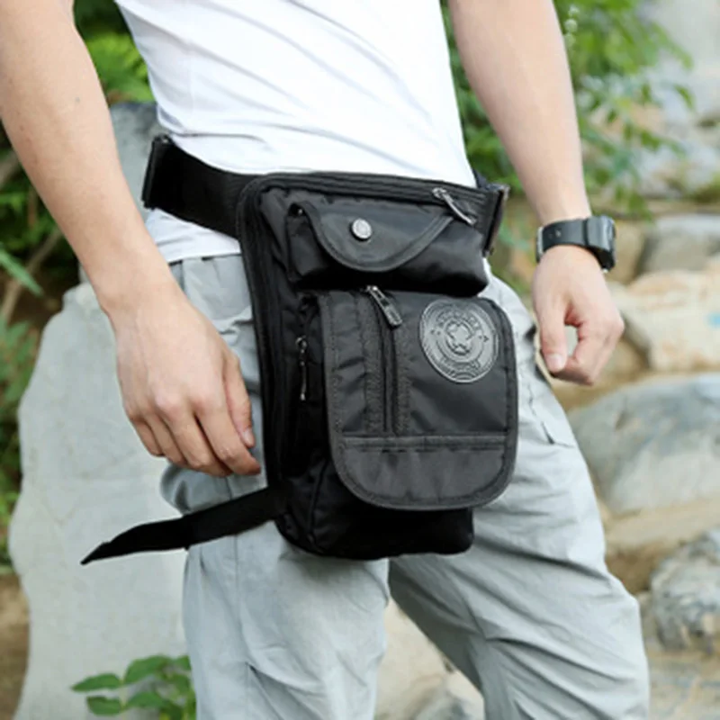 

Men Waist Drop Leg Bag Pack Zipper Portable Anti-wear Scratch-resistant Bags For Outdoor Motorcycle Hiking Sport