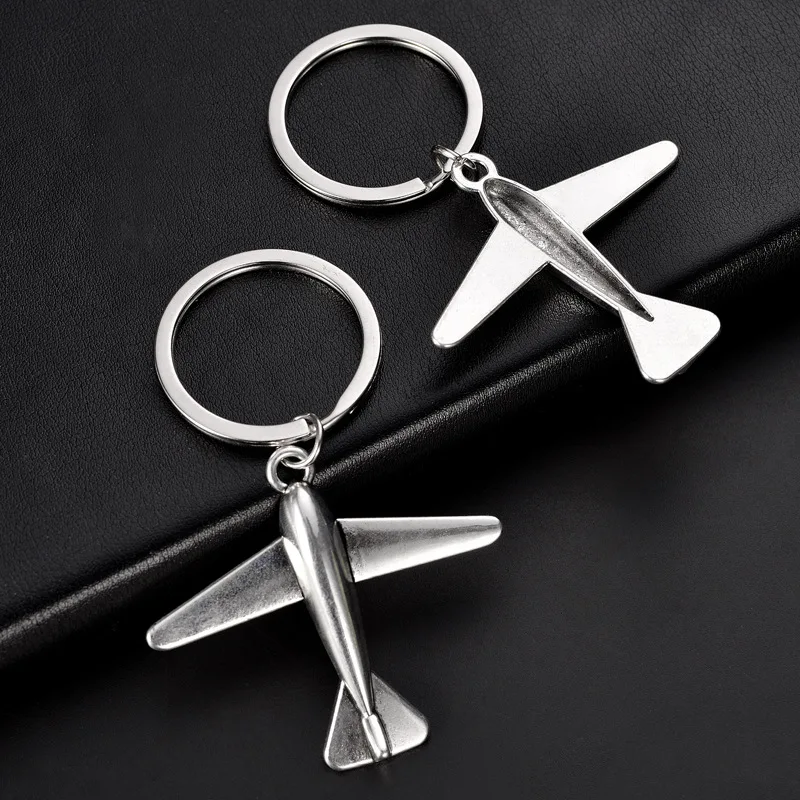 Aircraft Keychain airliner modeling ancient silver Color key Chain Car Key Ring pendant small gifts K2399 | Украшения и