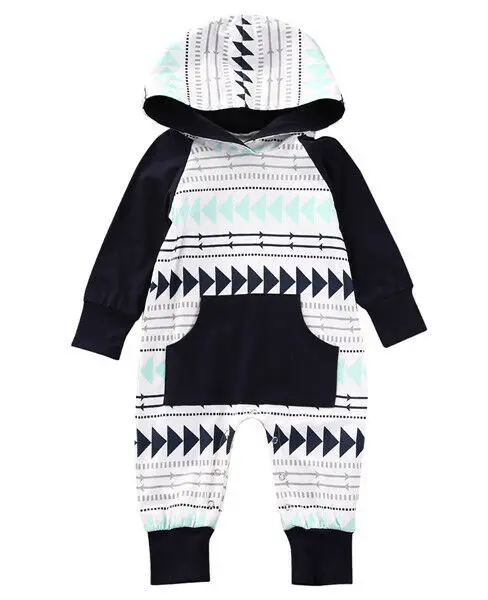 

Toddler Baby Infant Boy Girls Pocket Hooded Jumpsuit Hooded Clothes