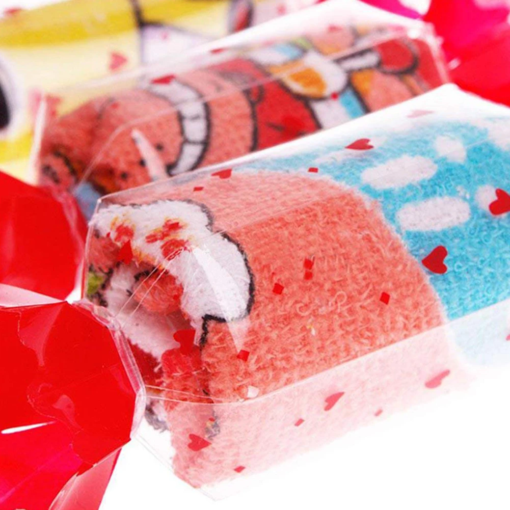 

5 Pcs Cartoon Animal Cloth Hand Wedding Big Candy Towel Dishcloths Lovely Random Color Super Absorbent Kitchen Coral Fleece