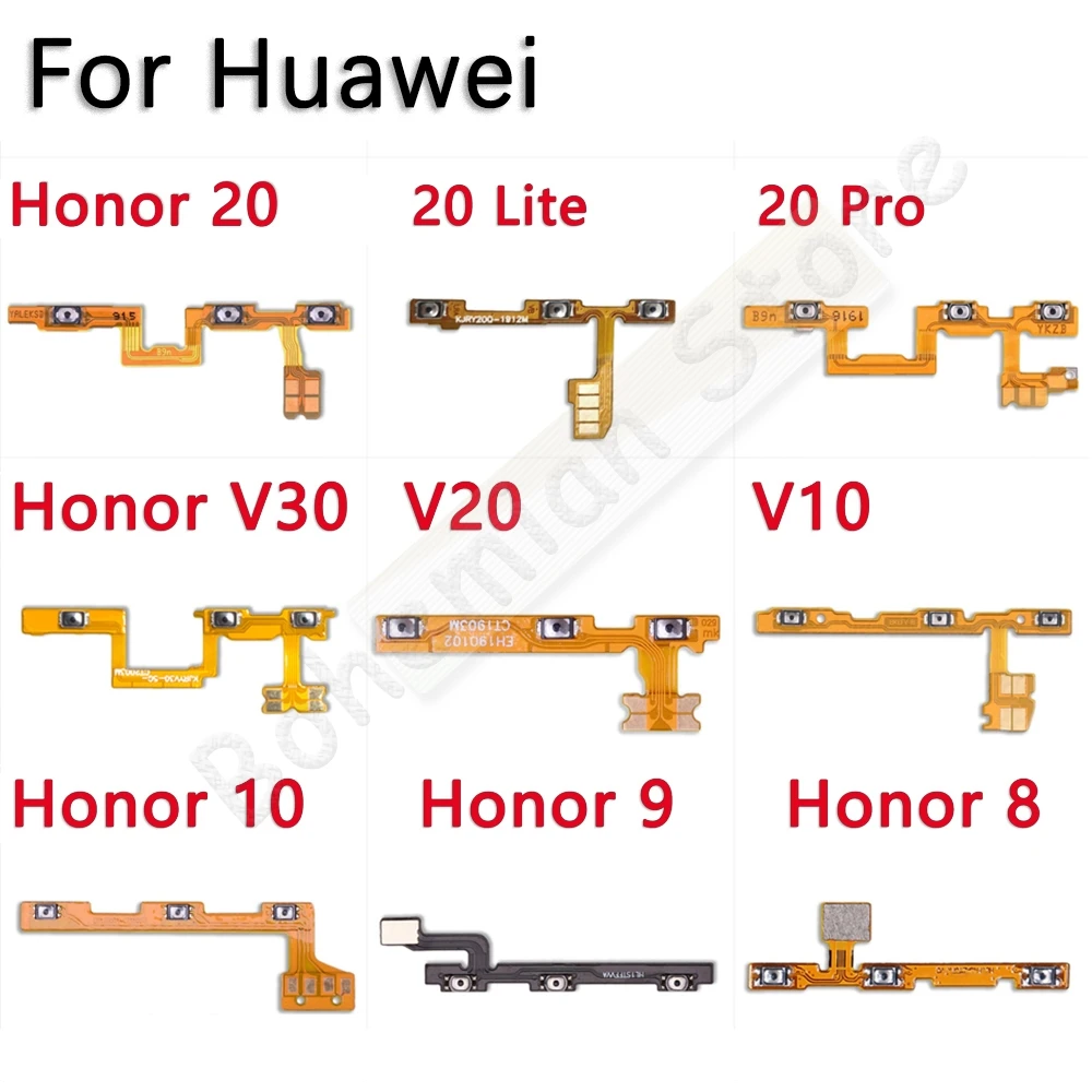 

Volume Button Mute key On Off Power Flex CableFor Huawei Honor 8 9 9i 9X 10 20 20i 20s 30 30s View Pro Plus Lite