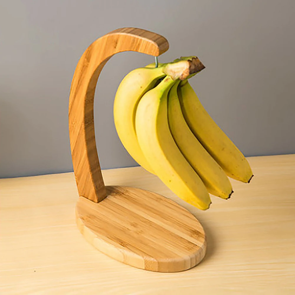 

Banana Hanger Tree Fruit Hook Storage Rack Multifunction For Home Or Bar Bamboo Holder Stand