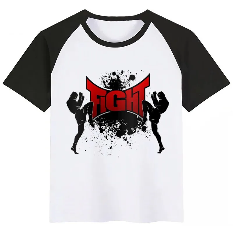 Fighting Muay Thai Fight Летний стиль Забавные милые топы для девочек модная уличная одежда Harajuku футболка для мальчиков уличная детская футболка - Цвет: D093F
