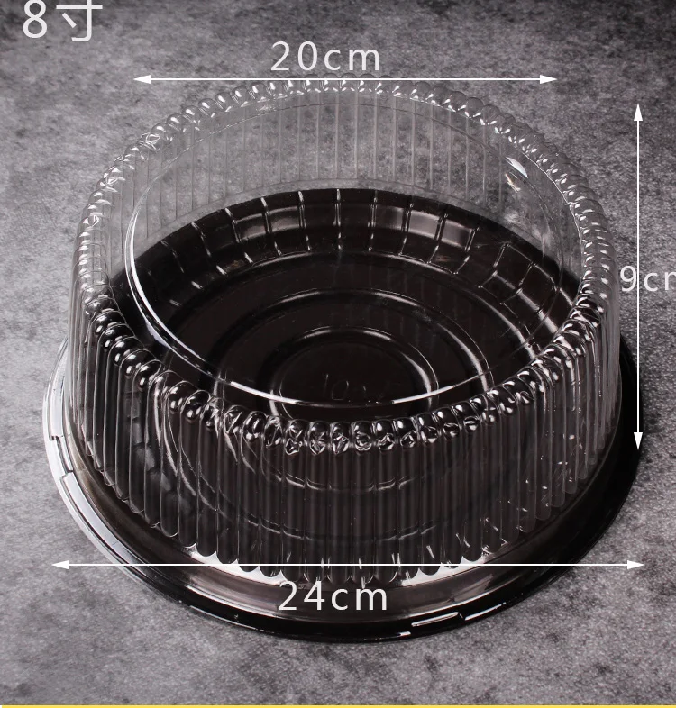 Круглая пластиковая коробка для торта прозрачная сыра и конфет 50 комплектов 6