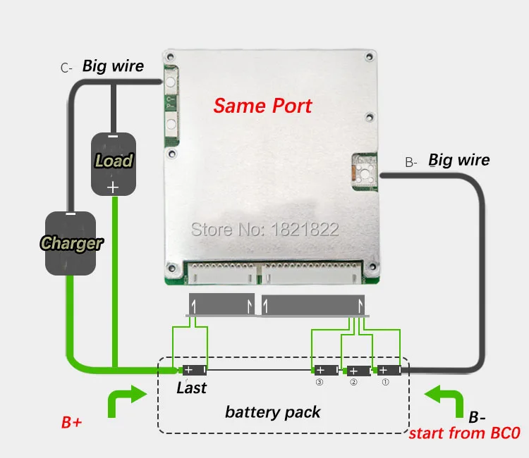 6S 60A BMS Новый Li-Ion литий-ионный PCM с таким же портом для электрического велосипеда