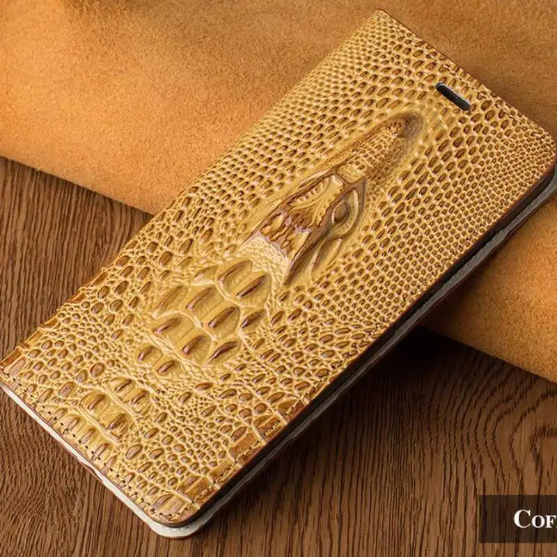 coffee LANGSIDI Чехол-книжка для huawei p30 lite p20 p10 mate 20 10 9 pro Honor10 8X Nova чехол из натуральной кожи с крокодиловым черепом - Цвет: coffee