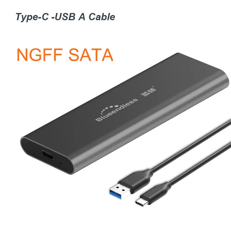 Портативный PCIE M.2 NVME SSD корпус Поддержка M ключ Тип C USB3.1 2240/2280 SSD чехол полностью алюминиевый внешний бокс для твердого диска - Цвет: Grey Type C to A