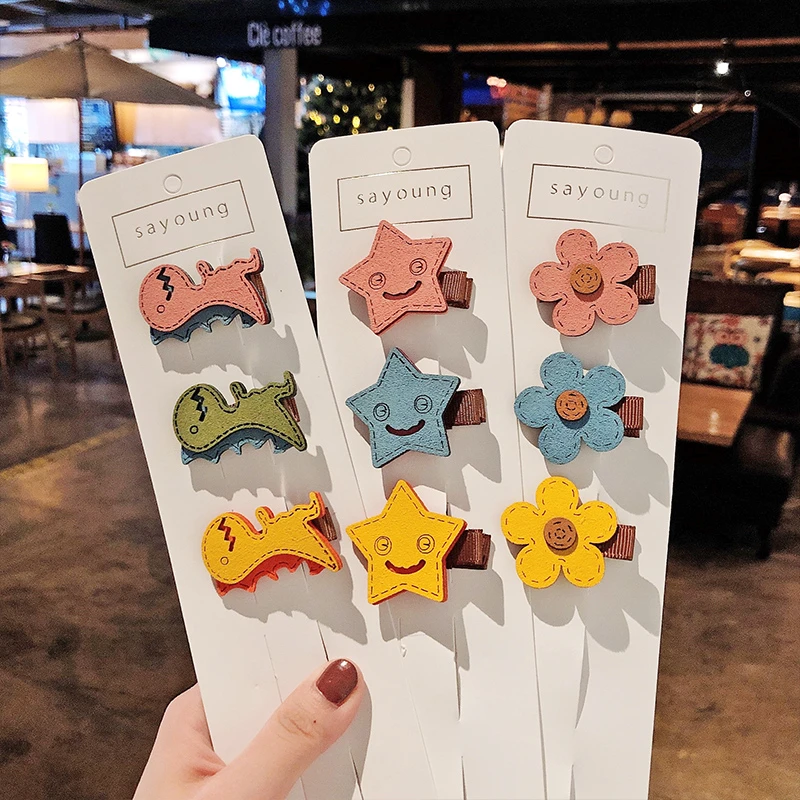 MISM M 1 шт./Набор заколки для волос с динозавром из мультфильма детей искусственной