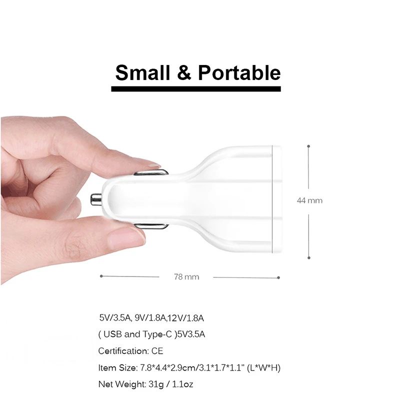 Автомобильное зарядное устройство с двумя usb-портами и светодиодный ным дисплеем