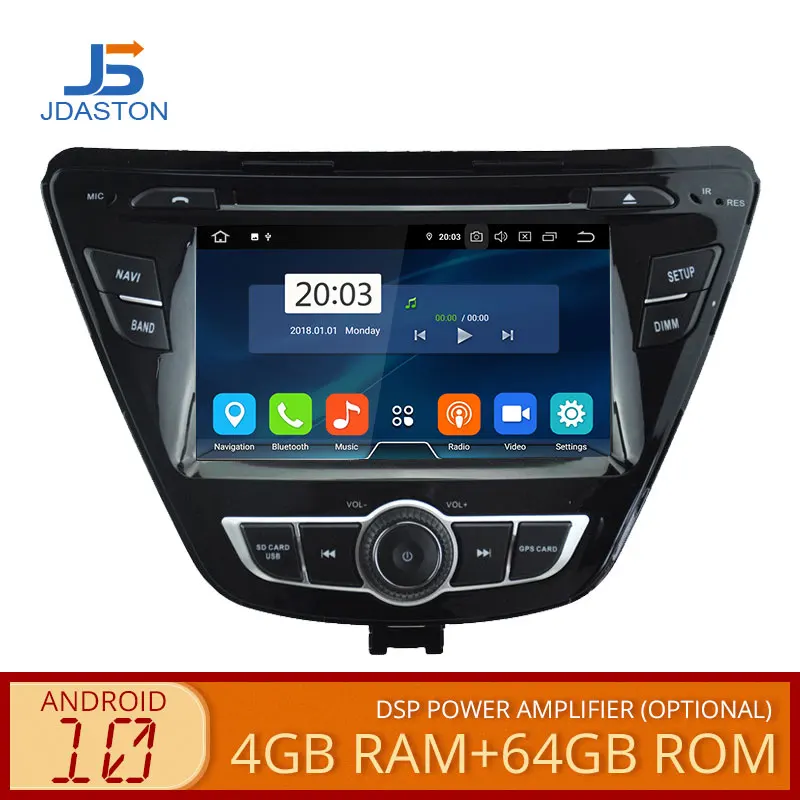 JDASTON Восьмиядерный Android 10 автомобильный dvd плеер для Hyundai Elantra Avante 4G + 64G WIFI