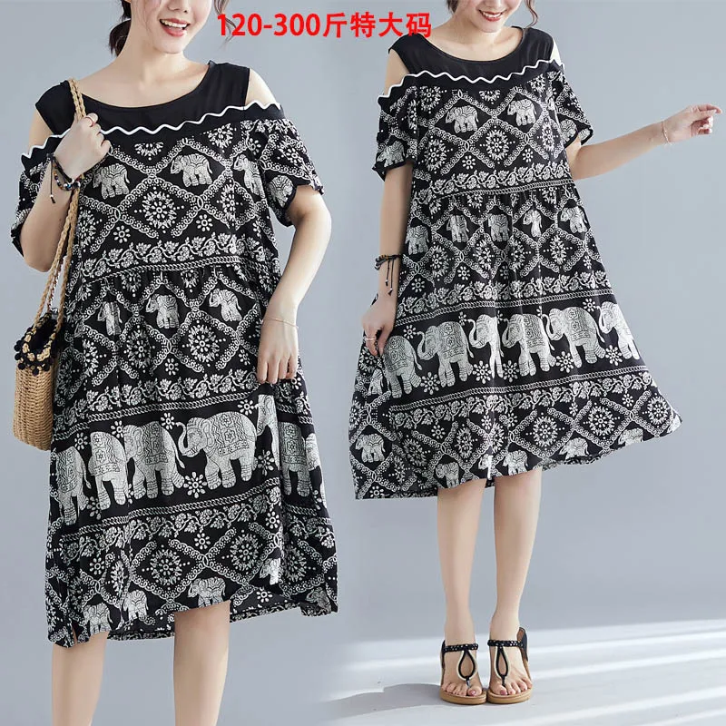 Женское свободное платье без бретелек с разрезом обхват груди 150 см 6XL 7XL 8XL 9XL