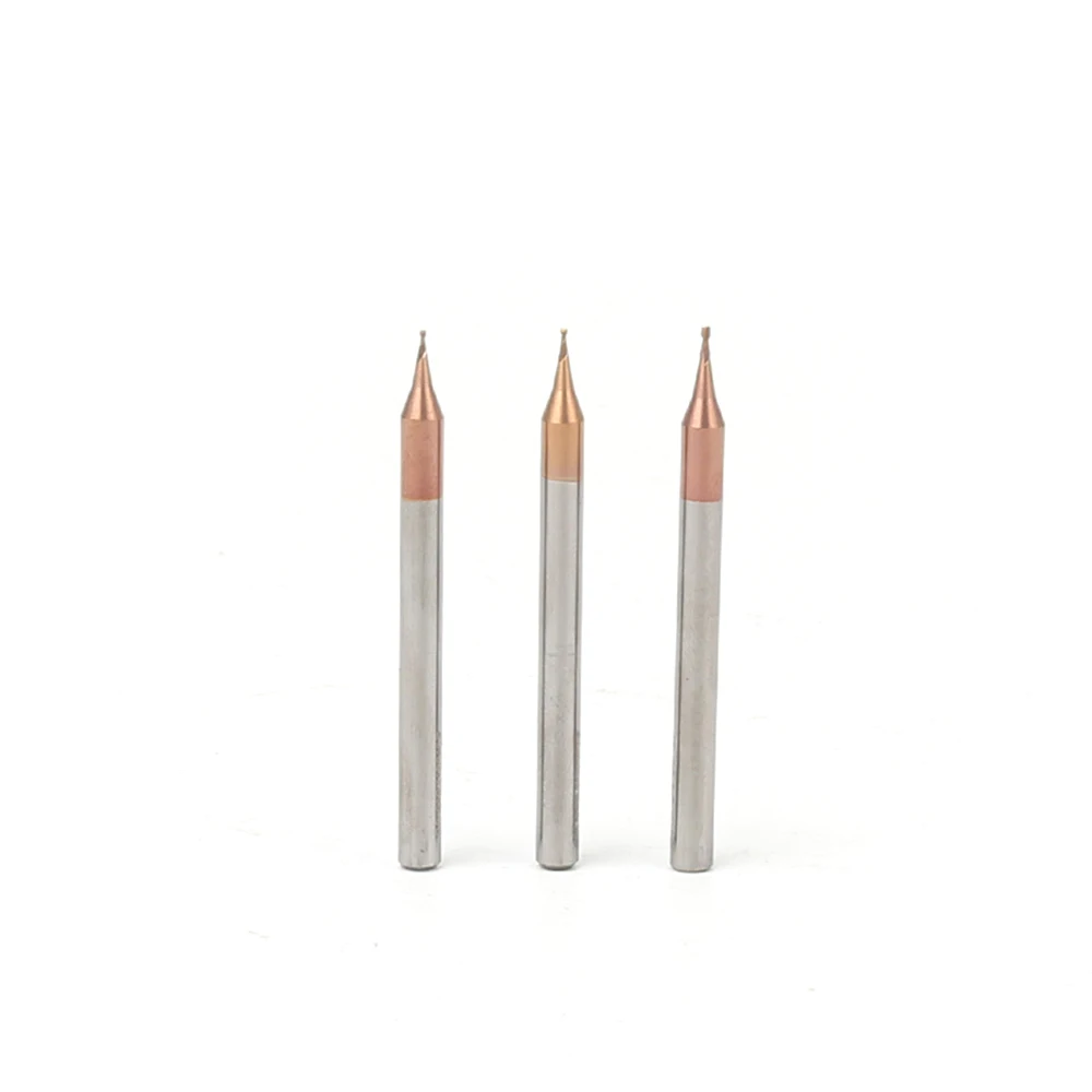 HRC60 2-Flute Micro Flat End Mill 0.2-0.9mm with 4mm Shank - TiCN Coated Tungsten Carbide CNC Router Bit for Mini Milling Cutter image 2