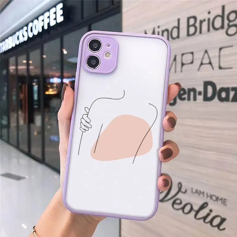 

Art Retro Abstract Geometry Phone Cases Matte Transparent for iPhone 7 8 11 12 s mini pro X XS XR MAX Plus cover funda