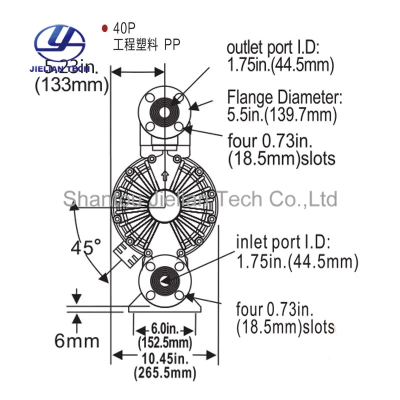

379L/min Plastic Diaphragm Water Pump BSPT Electric Diaphragm Pump BML-40P