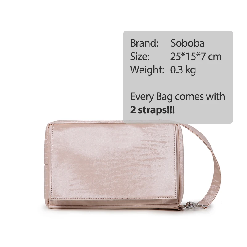 

Soboba Pink Stylish Baby Wipe Bag Waterproof Maternity Tote Bag for Mother Portable Reusable Handle Fashion Wet Dry Diaper Bag