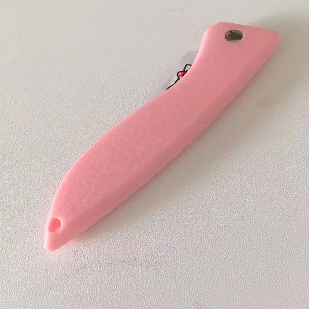 Super Cute Cartoon Printed Knife Fold Paring Stainless Princess Pink Keychain Self Defense for Girls Gift Dropshipping | Дом и сад
