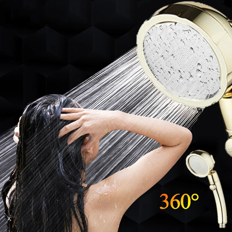 VEHHE позолоченная хромированная водосберегающая 360 Вращающаяся душевая головка